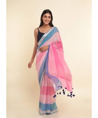 Suta Multi Colourblocked Cotton Blend Saree 7