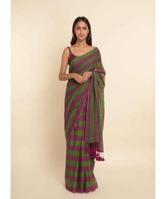 Suta Multi Striped Pure Cotton Saree 1