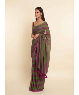 Suta Multi Striped Pure Cotton Saree 7