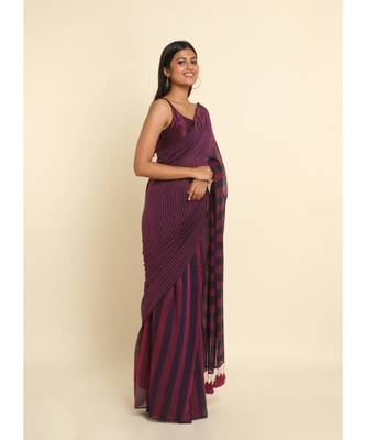 Suta Multi Striped Pure Cotton Saree 4