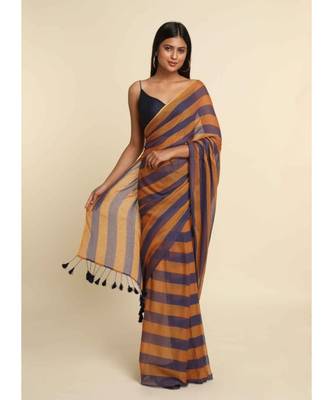 Suta Multi Striped Pure Cotton Saree 7