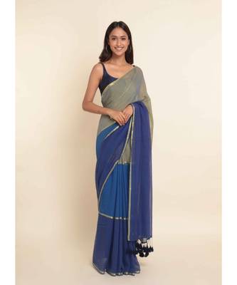 Suta Multi Colourblocked Cotton Blend Saree 6
