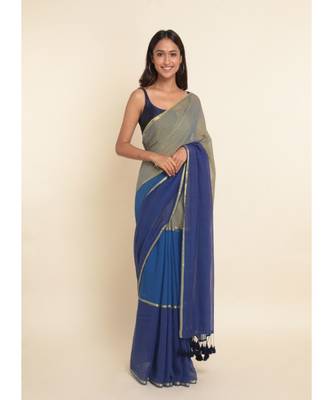 Suta Multi Colourblocked Cotton Blend Saree 7