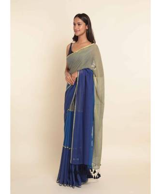 Suta Multi Colourblocked Cotton Blend Saree 8