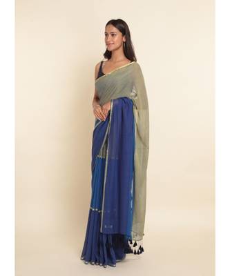 Suta Multi Colourblocked Cotton Blend Saree 9