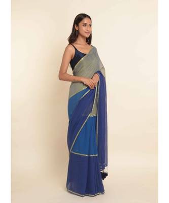 Suta Multi Colourblocked Cotton Blend Saree 10
