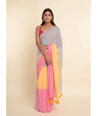Suta Multi Colourblocked Pure Cotton Saree 1