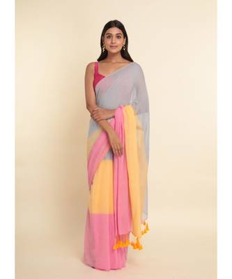 Suta Multi Colourblocked Pure Cotton Saree 3