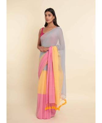 Suta Multi Colourblocked Pure Cotton Saree 7