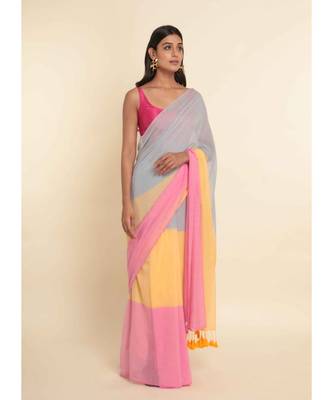 Suta Multi Colourblocked Pure Cotton Saree 9