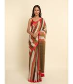 Suta Multi Striped Cotton Blend Saree