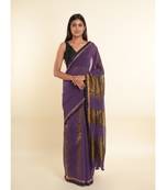 Suta Purple Solid Cotton Blend Saree