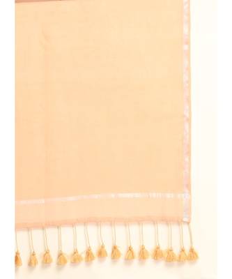 Suta Peach Cotton Blend Striped Saree 9