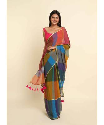 Suta Multi Cotton Blend Colourblocked Saree 2