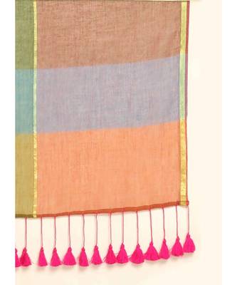 Suta Multi Cotton Blend Colourblocked Saree 7