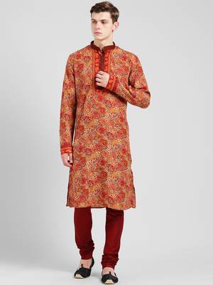Multicolor cotton Printed  kurta with   pajama 1