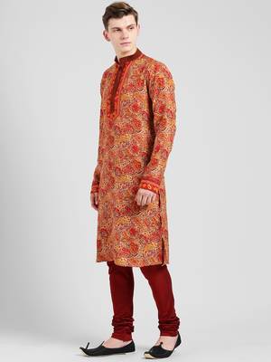 Multicolor cotton Printed  kurta with   pajama 3