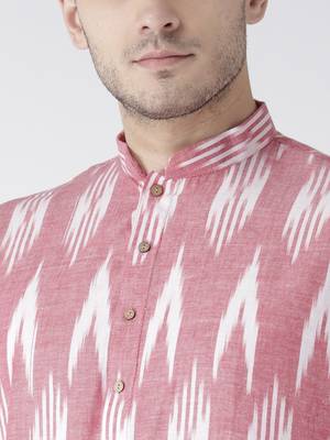 Pink cotton Printed  kurta with   pajama 5
