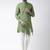 Green cotton plain  kurta with   pajama