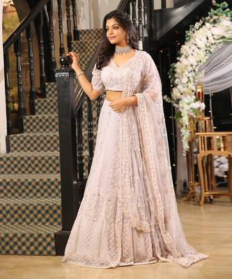 Soft Viloet Organza Lehenga In Organza And Blouse  1