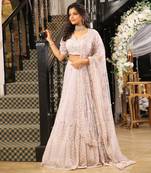 Soft Viloet Organza Lehenga In Organza And Blouse 