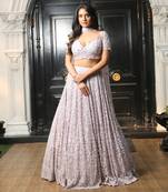 Lilac Net Lehenga and Blouse 