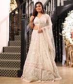 White Heavy Embellished Lehenga Set 