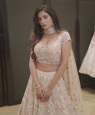 Ivory Hand Embellished Lehenga and Blouse 2