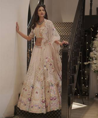 Blush Pink Heavily Hand Embellished Lehenga and Blouse 1