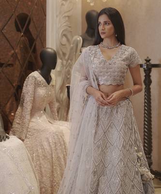 Lilac Heavenly Sequence Lehenga  2