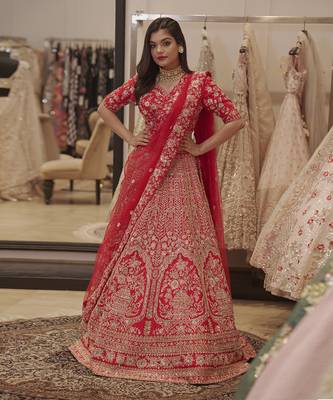 Red Lehenga And Blouse  2
