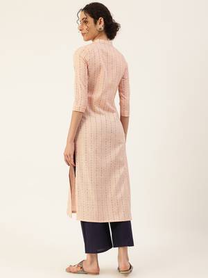 Pink embroidered cotton cotton-kurtis 4