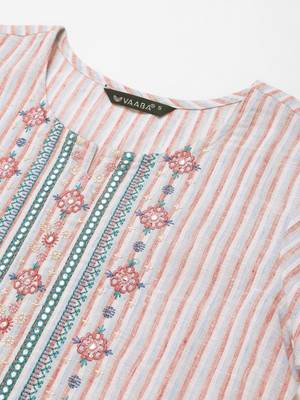 White embroidered cotton cotton-kurtis 2