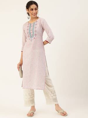 White embroidered cotton cotton-kurtis 5