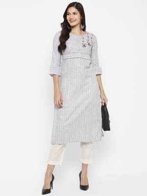 White embroidered cotton cotton-kurtis 3