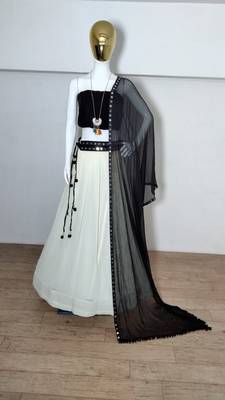 NEW DESIGNER TREDITONAL WEAR  GORGATE AND  velvet CHOLI    WITH  Nazmin  DUPATTA 1