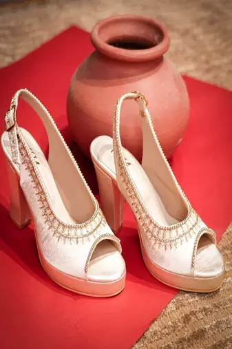 Chaap (Hand Embroidered Blocks Heels)