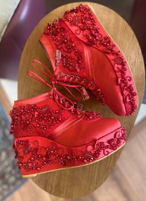 Sneaker Wedge Red Cinderella 1