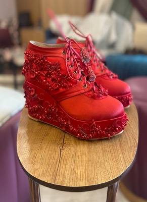 Sneaker Wedge Red Cinderella 2