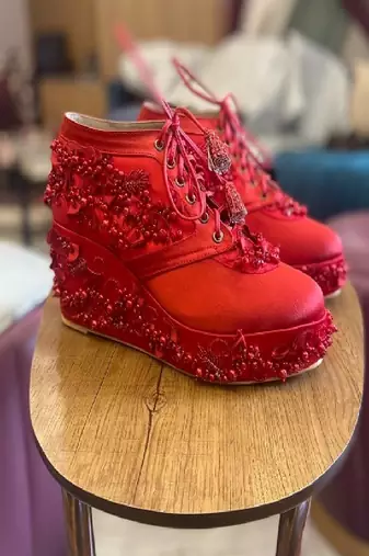 Sneaker Wedge Red Cinderella
