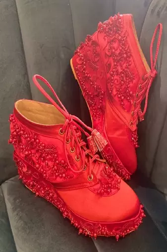 Sneaker Wedge Red Cinderella