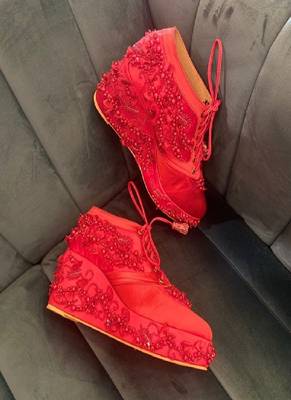 Sneaker Wedge Red Cinderella 4