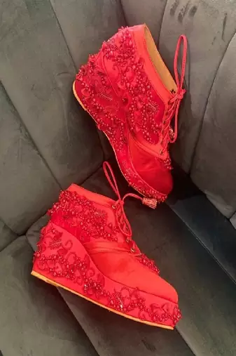 Sneaker Wedge Red Cinderella