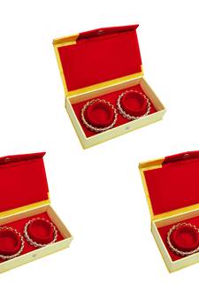 atorakushon Golden Bangel Storage Box Organiser Easy to Carry Pack of 3