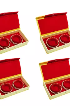 atorakushon Golden Bangel Storage Box Organiser Easy to Carry Pack of 4