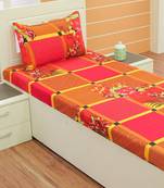Brown Multi Print Super soft Micro Fibre Single Size Bedsheet With 1 Pillow Cover  (Bedsheet Size 235 cm x 140 cm )