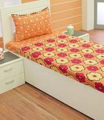 Brown Floral Super soft Micro Fibre Single Size Bedsheet With 1 Pillow Cover  (Bedsheet Size 235 cm x 140 cm )