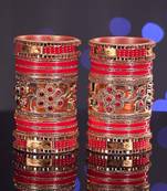 Hand Painted Hand Made Traditional Elegant Radha Krishna Design Full Bridal Chura Chuda Set