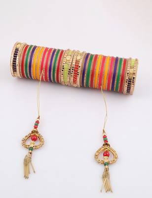 Hand Painted Hand Made Traditional Elegant Designer Multi Full Bridal Chura Chuda Set 2