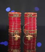 Hand Painted Hand Made Traditional Elegant Designer Red Full Bridal Chura Chuda Set